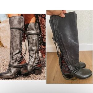 Freebird Black Coal Red Leather lace Up Women's Boots